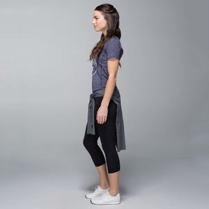 Lululemon Black Up The Pace Crop workout running leggings Sz 10